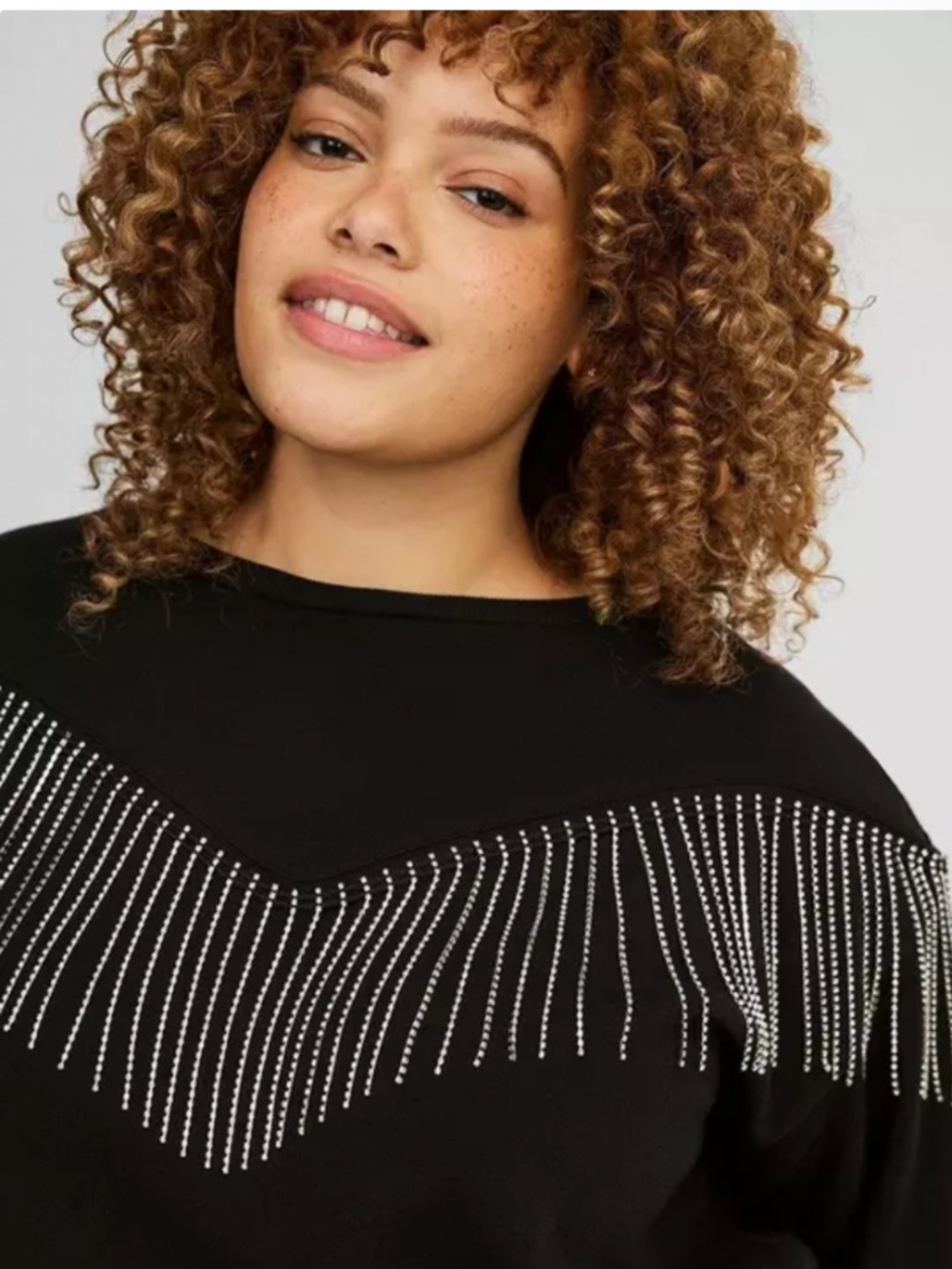 Torrid size 2 cowgirl sweatshirt with rhinestone fringe embellishment